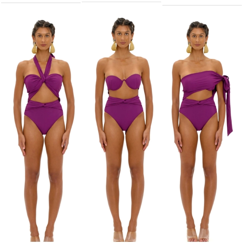 Andrea Iyamah AMINA PURPLE ONE PIECE SWIMSUIT